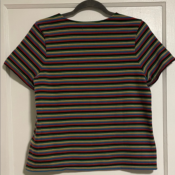 Madewell Luxe Boxy-Crop Tee in Mathis Stripe size Medium - Picture 7 of 7